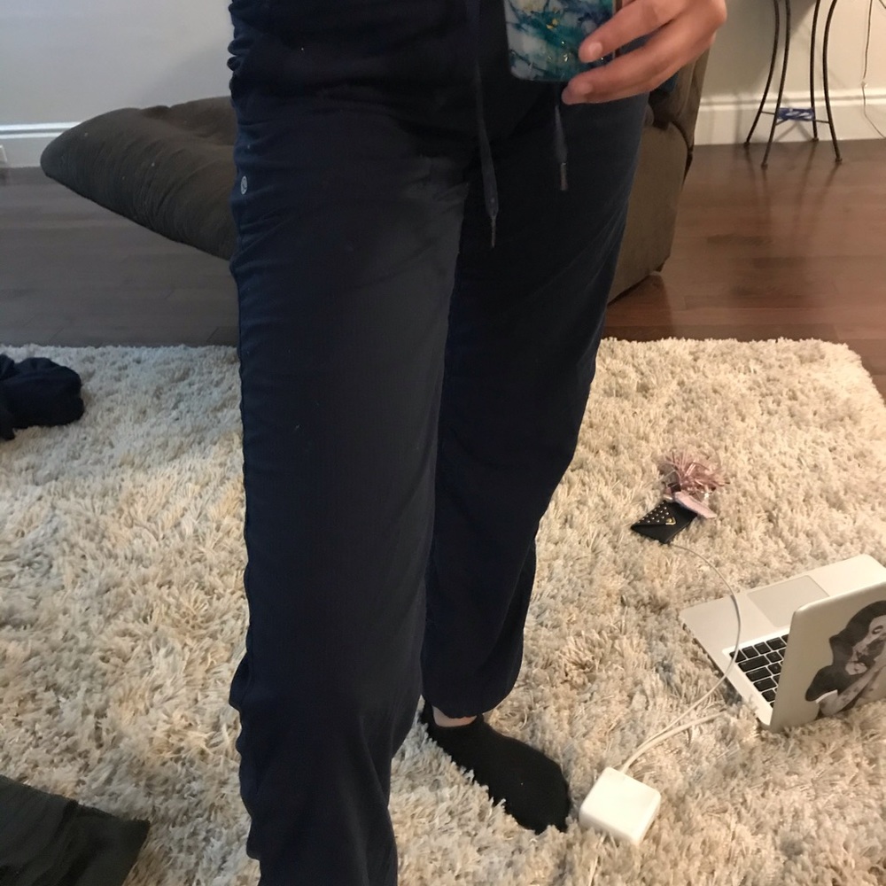 Navy blue lululemon studio pants